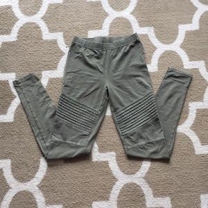 Army green detailed leggings size xs